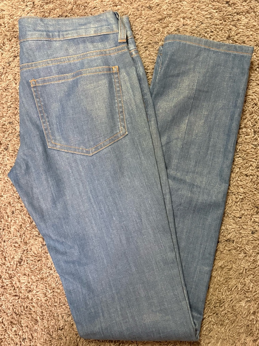 Stella McCartney Light Blue Denim Jeans with Contrast Orange Stitching